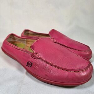 Born Driving Loafers Womens 7 Pink Leather Ladybug Moccasin Toe Flats Preppy‎